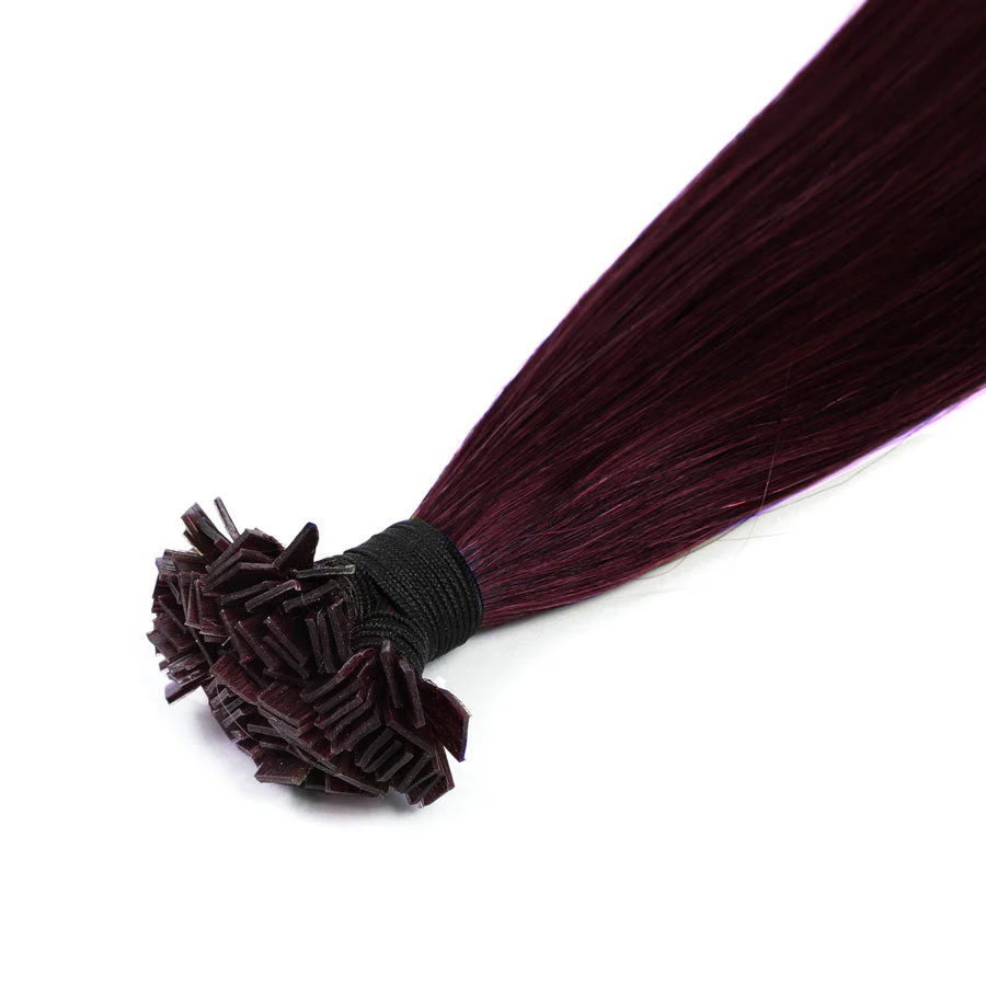 Keratin Flat Tip Hair Extension - Burgundy Color