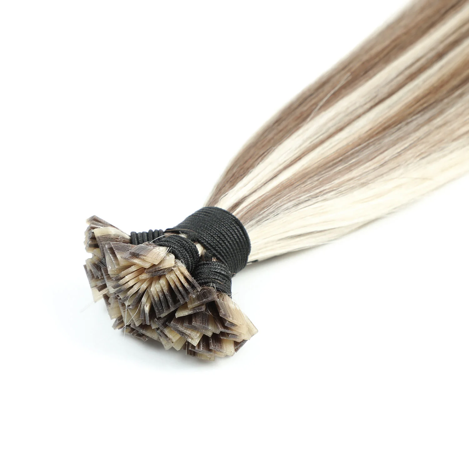 Keratin Flat Tip Hair Extension - Ash Brown Blonde Hightlights Color