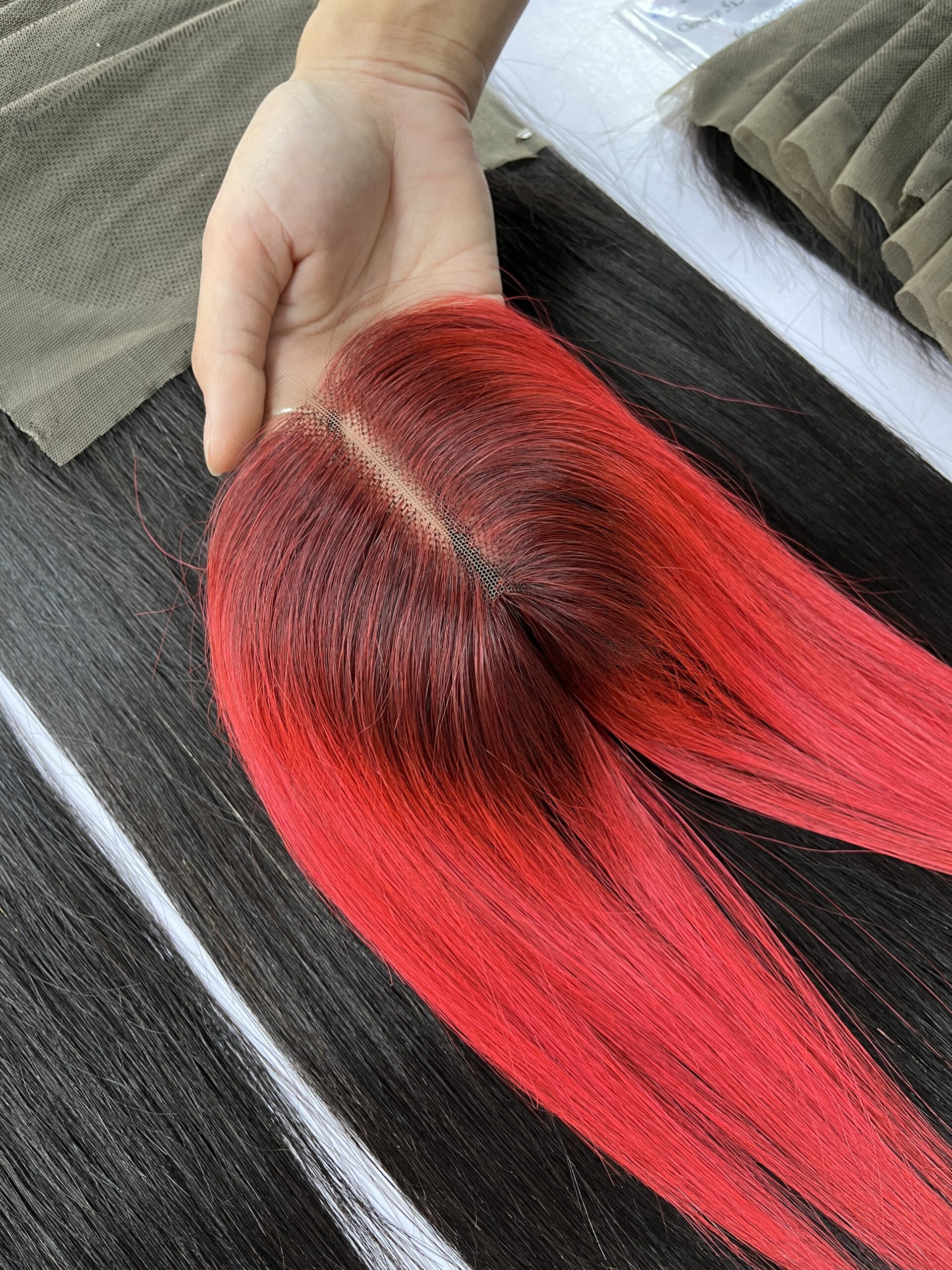 Closure Hair Extension - Bold Red Color