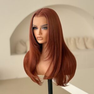 Wig Luxury Bone Straight - Red Brown Color